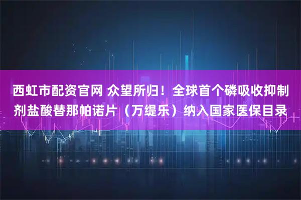 西虹市配资官网 众望所归！全球首个磷吸收抑制剂盐酸替那帕诺片（万缇乐）纳入国家医保目录
