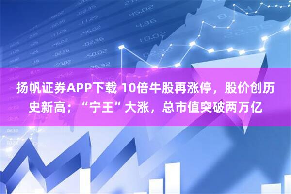 扬帆证券APP下载 10倍牛股再涨停，股价创历史新高；“宁王”大涨，总市值突破两万亿